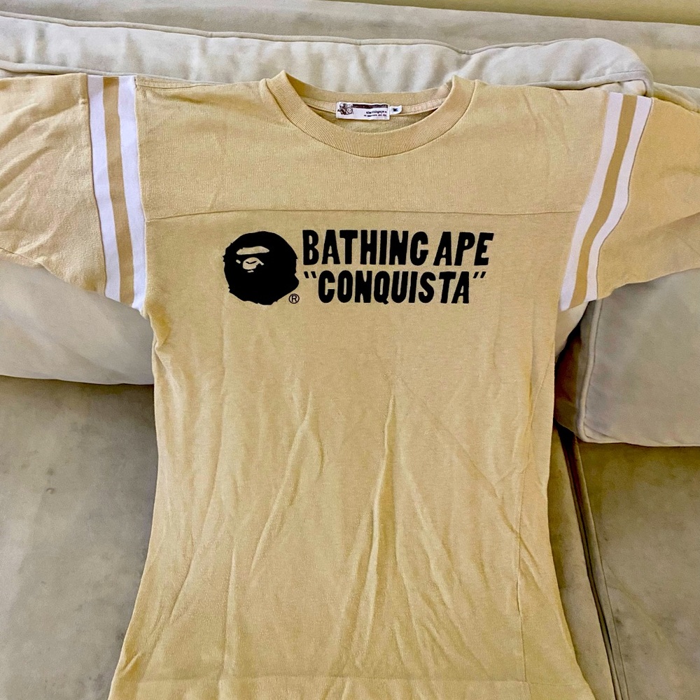 Bape A Bathing Ape Conquista cut and sewn T Shirt. Amazing condition! Size M